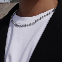 빅애플샵 남자 구슬 목걸이 비즈 체인 써지컬 스틸 레이어드 BEAD