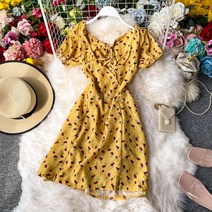 Happy shopping GLOBAL빈티지 시크 오프숄더 원피스 잔꽃무늬 미니 치마 여 13865J