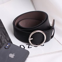 보슈 유광 기본 실버 링 여성 캐주얼 벨트 30mm W1