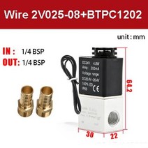 공기 솔레노이드 밸브 위치 포트 상시 폐쇄 공압 볼트, 73.Wire w BTPC1202 - DC12V