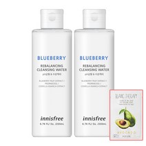 이니스프리 블루베리 리밸런싱 클렌징워터 200ml {있소세트}, 2개+촉촉마스크