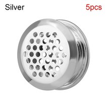 부속자재 건축 홈 개조 5 pcs 옷장 양면 메쉬 벤트 홀 슈 캐비닛 환기 커버 가구 그릴 에어, 02 silver