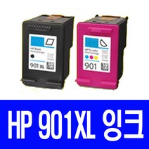 로켓잉크 HP OFFICEJET 4500 잉크 대용량 세트 HP901XL 잉크젯 토너 관공서납품 팩스기 카트리지 프리미엄 컬러 검정, 2개입, HP901XL 대용량 검정 컬러 호환 세트
