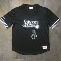 IVERSON 3 블랙 농구반팔유니폼 운동티셔츠 B398