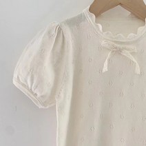 [당일발송] 유아 아기 여아 여름 반팔 러블리 튤립 니트 블라우스 티셔츠 외출복