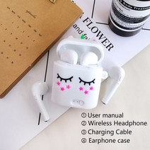펑키모 고양이 헤드셋 유튜브 개인방송 장비 TWS 귀여운 이어폰 무선 헤드폰 이어 버드 Xiaomi 화웨이 모바일 충전 박스와 Blutooth Handfree, [04] white horse