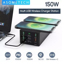 초고속 멀티 충전기 4세대 c타입 usb 충전기 허브 . . . 고속 충전 스테이션, au 플러그, 블랙 150w