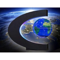 자기 부상 지구본 반중력 오브제 선물 장식 인테리어 모빌 진자 진열대 공예 공중부양, 6인치C자형네이비밤진주