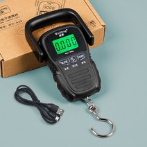 미니 전자 저울 가정용 업소용 수하물 스프링저울, 1.5m 줄자가 있는 대형 검은색 손잡이