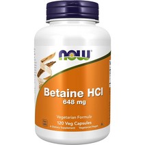 나우푸드 NOW 엔자임 베타인 HCL 120베지캡슐, 1통, 126g