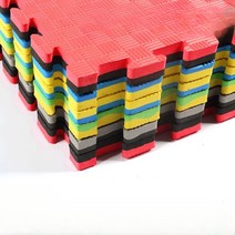 층간소음매트 태권도장 체육관 놀이방 퍼즐 바닥매트, 콘센트 고밀도 빨강과 파랑 3cm, 1개