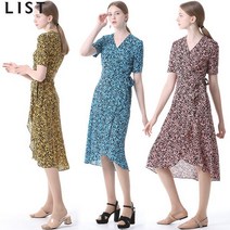 리스트 페미닌 실루엣 랩오버 플로럴 원피스