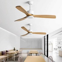 원목 실링팬 저소음 거실 천정 우드 카페 42인치 호텔, 블랙+마호가니 52인치(132cm)+월컨트롤