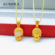 24K컬러 불교 아기 부처님 백옥 목걸이 BUDD-2007