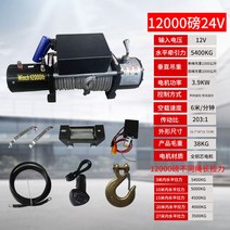 이동식 전동 크레인 윈치 윈지 전기 인양기 미니 도르레 와이어 로프 우인치 자동차, 24v12000파운드(리모트+와이어컨트롤)