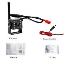 트럭후방카메라 중장비 화물차 후방카메라 720P Fisheye 렌즈 WiFi 무선 자동차 후면보기 카메라 트럭 버스 12V36V LED 역방향 HD 나이트 비전 백업, Truck LED WIFI
