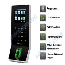 근태관리기 LCD 생체 인식 와이파이 지문 접근 제어 시간 출석 시스템 TCP IP RJ45 판독기 ZK F28 2 4 인치, Spanish, black 125Khz