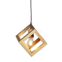 하이전구 원목 펜던트조명 사각, 포커스LED COB A6 3.5W 2700K