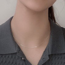 아뜰리에얼 심플 레이어드 뱀줄 실버 목걸이