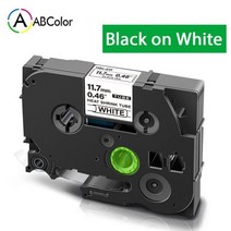 Brother P touch 라벨 메이커 용 열 수축 튜브 교체 테이프 221 231 241 611 621 631 641, 24mm, Black on White