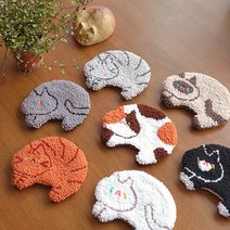 몽글몽글 고양이 펀치니들 티코스터 자수 온라인 강의 취미 패키지 7종 (정식출시), 5.양말신은깜냥이