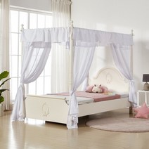 키즈돔 로망스 캐노피 슈퍼싱글침대 / 독립형스프링매트 포함, 없음