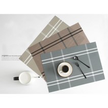 홈다이닝 테이블세팅 모던 런치매트 테이블셋팅 식탁매트 개인용 원룸 테이블데코 주방소품 1인가구, 그레이