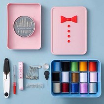 간지나 반짇고리 바느질세트 혼합색상 15종 sewing box 휴대용 바느질키트, 간지나 반짇고리 블랙