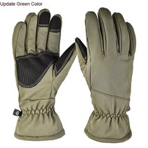폴라텍장갑 스포츠장갑 보온 발열장갑 소프트쉘 양털 열 방수 장갑 남자 따뜻한 전체 손가락 전투 위장 에, 02 Green_03 XL