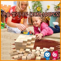 나sksnsn_큰솔교육 큰2cm쌓기나무100pcs(비취우드) 큰정육면체2cm 소마큐브 카프라 펜토미노 가베 원목교구세트 놀이방 쌓기 어린이집 큰정2CM 장난♥hapyyto, ♥hapyyto