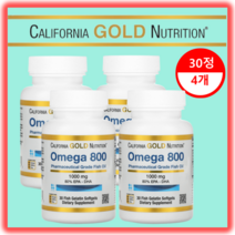 캘리포니아 골드 뉴트리션 오메가800 EPA/DHA 1000mg 30정 4개 1세트