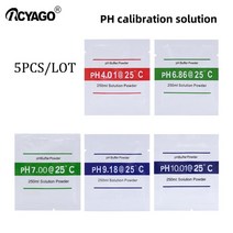 PH측정기 3515pcs ph 완충제 분말 4 00 6 86 9 18 orp 교정 분말 256mv 25c 시험 측정 보정 액 분말, 산도 5개