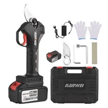 충전 전지가위 전자 전동 가위 무선전동만늘팔 전자가위 전지 21V 브러시리스 무선 전기 전정 충전식 20Ah 배터리 나뭇 가지 Pruner 정원 깎기 30mm 절단, EU 플러그 2 배터리