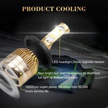 자동차 조명 CARLITS H7 LED H4 헤드 라이트 H8 H9 H11 H1 H3 HB3 9005 HB4 9006 안개등 6000K 72W HB2 9003 Hi/Lo 빔 프론트, [01] 2 PCS, [03] 6000K, [08] H4 9003 HB2