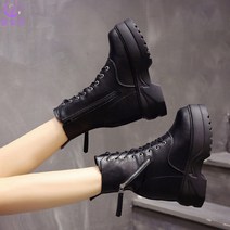 셀럽당 여성용 통굽 워커 가을/겨울 기모 속가보시부츠 11cm