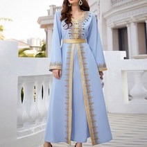 우아한 라이트블루 베틀 롱원피스 봄 가을 브이넥 맥시롱 원피스 an over-length dress 비보뉴 N875Q524