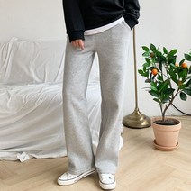 가비진 여성 포근 도톰 기모 밴딩 트레이닝 일자 팬츠 데일리/꾸안꾸로 딱!