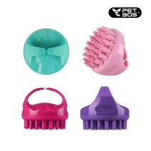 펫보스 애견용품 애묘용품 강아지 실리콘 돌기 브러쉬, 레드