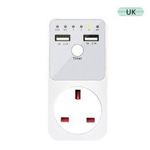 지능형 프로그래밍 가능 카운트 다운 타이머 소켓 EU 미국 영국 FR 플매트 카펫 러그가 있는 USB 인터페이스 스위치 용 전기 6HR, [03] UK Plug, 03 UK Plug