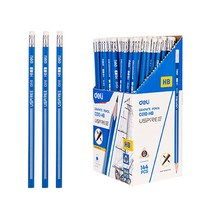 델리 그라파이트 지우개 연필 HB 144p, 블루, 1개