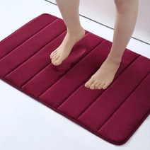 실리콘 목욕 매트 미끄럼 방지 샤워 욕실 러그 메모리폼 카펫 부드러운 발 돌 바닥 초흡수성 빠른 건조, 35 wine red