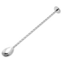 스테인레스 스틸 칵테일 바 나선형 패턴 음료 셰이커 Muddler Stirrer 트위스트 혼합 스푼 주방 식, 01 25.5cm