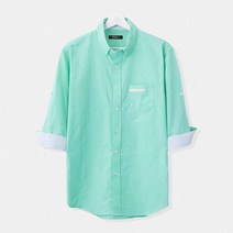 제이에이치스타일 소매배색 옥스포드 롤업 7부 셔츠