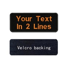 10x4cm 사용자 정의 이름 패치 줄무늬 배지 철 벨크로 패치 자수에 바느질, 주황색 벨크로