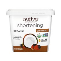 Nutiva 유기농 쇼트닝 오리지널 레드팜 및 코코넛 오일 15oz(425g), 425.243g