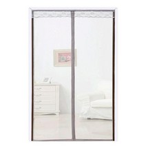 SKANDSALO 출입구 붙이는 모기장 방충망 방 문 창문 자석 자동 방충 커튼 문발 바란스 부착, 150x240+커피+라이트그레이퓨어샤인