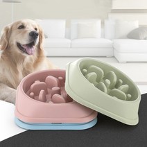 강아지 밥그릇 미로모양 고양이 식기 천천히먹는 습관, 2비만방지그릇-그린, 상품선택