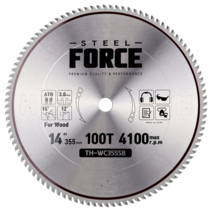 스틸포스 금속절단기 고속절단기 알루미늄 목공 금속 원형 톱날, 목공 날, 14인치, 1개