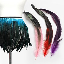 장닭 깃털 천연깃털 거위깃털 컬러 무대 장식소품 인조 천연 거위 깃털, 장닭깃털-No.04)-빨강(20cm)