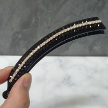 SUNNYDAY 사각 호마이카 고급 큐빅 슬림 일자 큰 바나나핀 헤어핀 집게핀 삔/ 대형 빅 심플 블랙 머리핀 멀티 H3